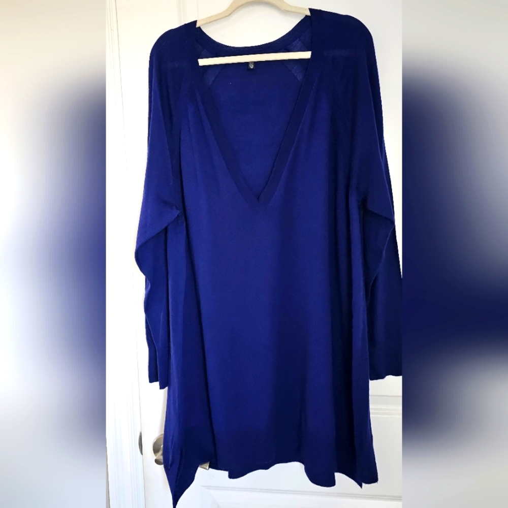 NWOT 3X Eileen Fisher Blue Merino Wool Tunic